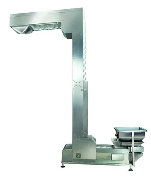 Food Grade Bucket Conveyor Automatic 304 Stainless Steel Vertical Z Type Plastic Bucket Elevator for Multi-head Weigher