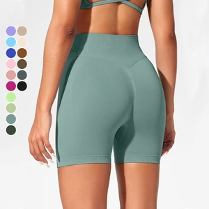 Custom Logo High-Waisted Seamless Cycling Shorts Quick Drying Breathable Yoga Shorts Peach Butt Lift Fitness Leggings Pants
