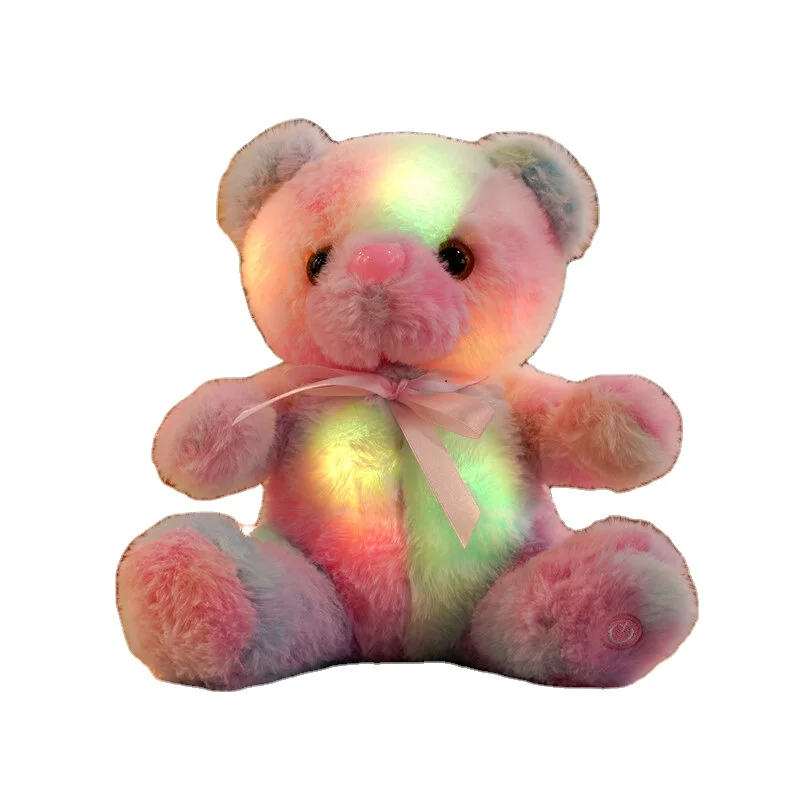 Cute LED Teddy Bear with Silk Ribbon - Perfect Gift