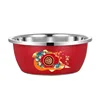 28CM [Fortune] Two non-magnetic small-rimmed red basins