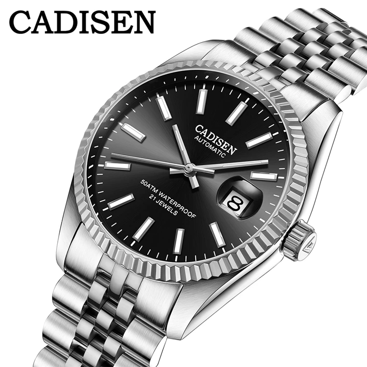 CADISEN 8053 Men s Business Mechanical Watch - Waterproof Stainless Steel, Luminous Calendar Function, 38mm Dial