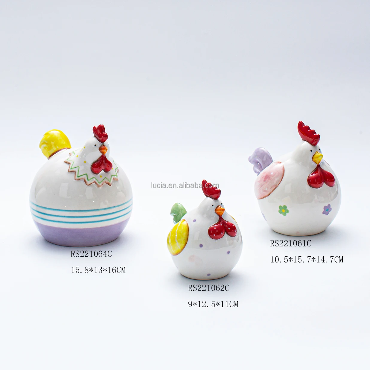 Wholesale Easter Hen Ornament Decor Ceramic Chicken Figurine Easter Decoration