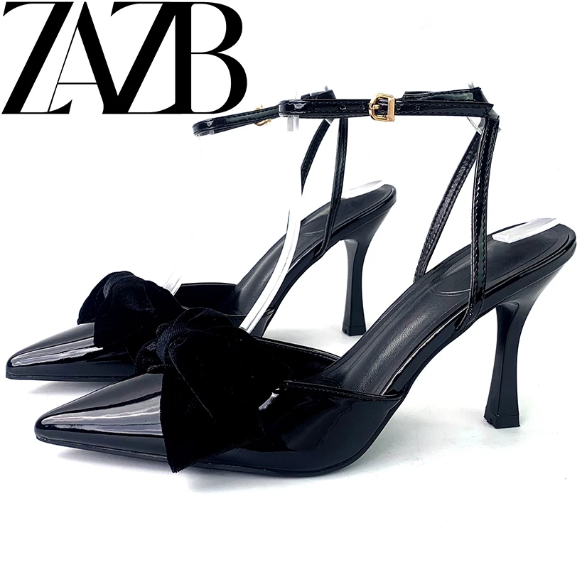 Dress Ladies Formal Pointed Head Women High Heel Shoes Wedding Bridal  Designer Famous Brands Bow Office Stiletto Heels Sandal