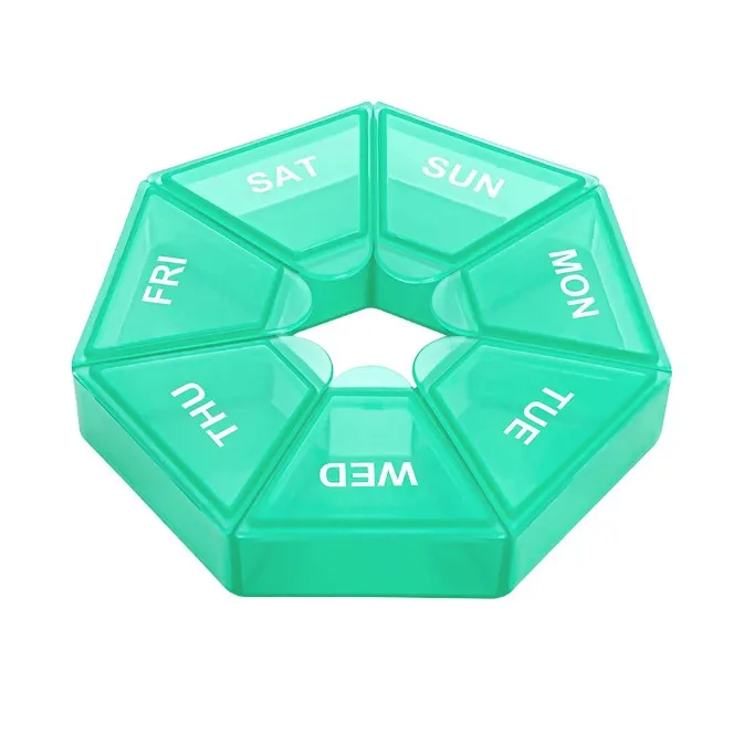 product 7 days pill box portable 7 grids plastic pill case moisture proof travel pill dispensing box with flip top cap-33