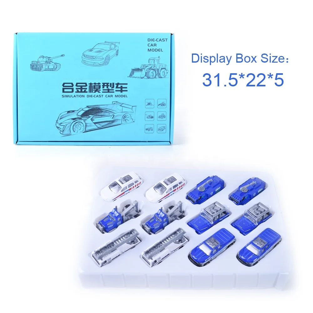 High Quality Alloy Small Car Toy Diecast Model Vehicles Toys Kids Metal Police Car Toys