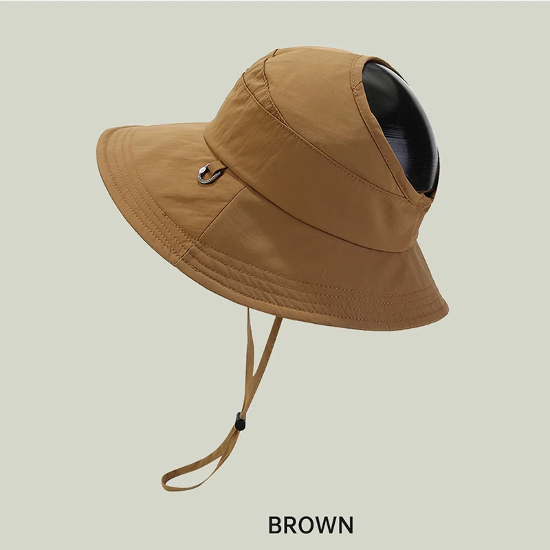High Quality Custom Embroidery Logo Quick Dry Sun Visor Bucket Hats With String Wide Brim Polyester Golf Beach Fisherman Caps
