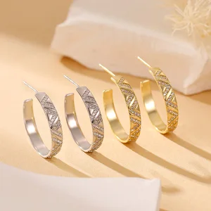 Loftily Women's Vintage 18K Gold & Rhodium Plated C Cuff Earrings with Zircon Stone Made From Sterling Silver for Weddings