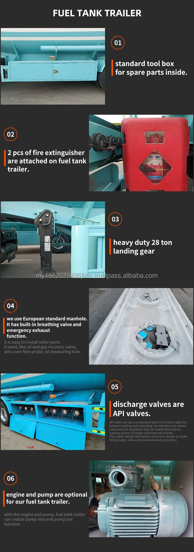 Heavy Duty 5000 Gallon 30000 45000 50000 60000litres Carry Fuel Tanker