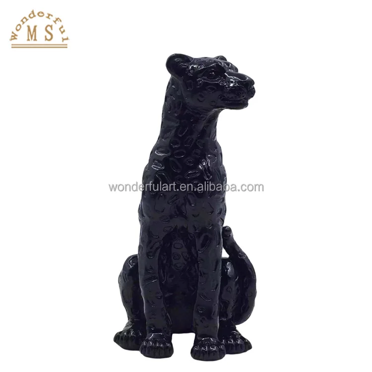 customized resin anime animal black leopard panther small statue figurines sculpture souvenir gifts toy  for home decor