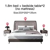 1.8m bed and 2bedside table
