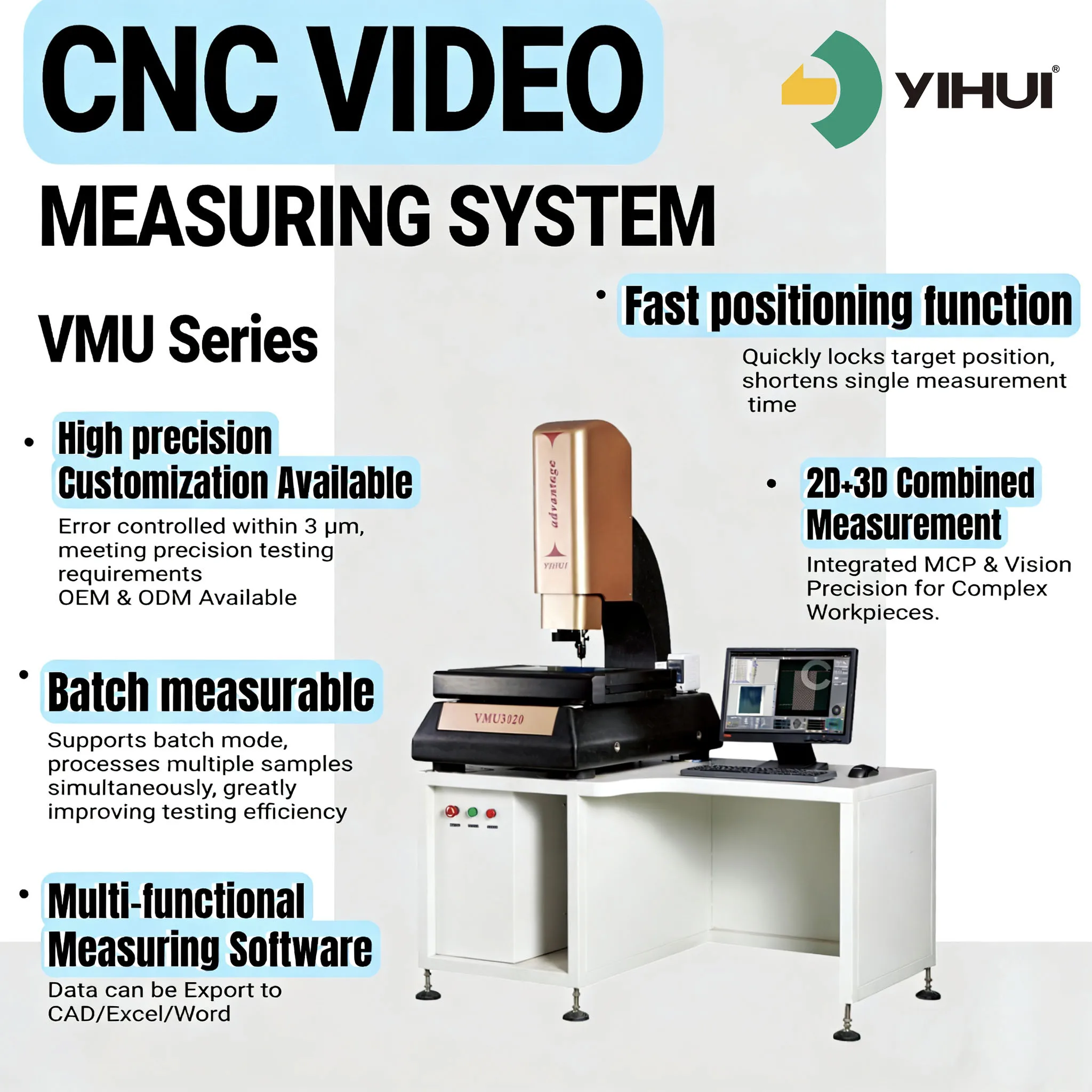 High Accuracy Low Cost Shadow Graph 3D Testing Equipment  CNC Video Measuring System Optical Measuring Machine supplier