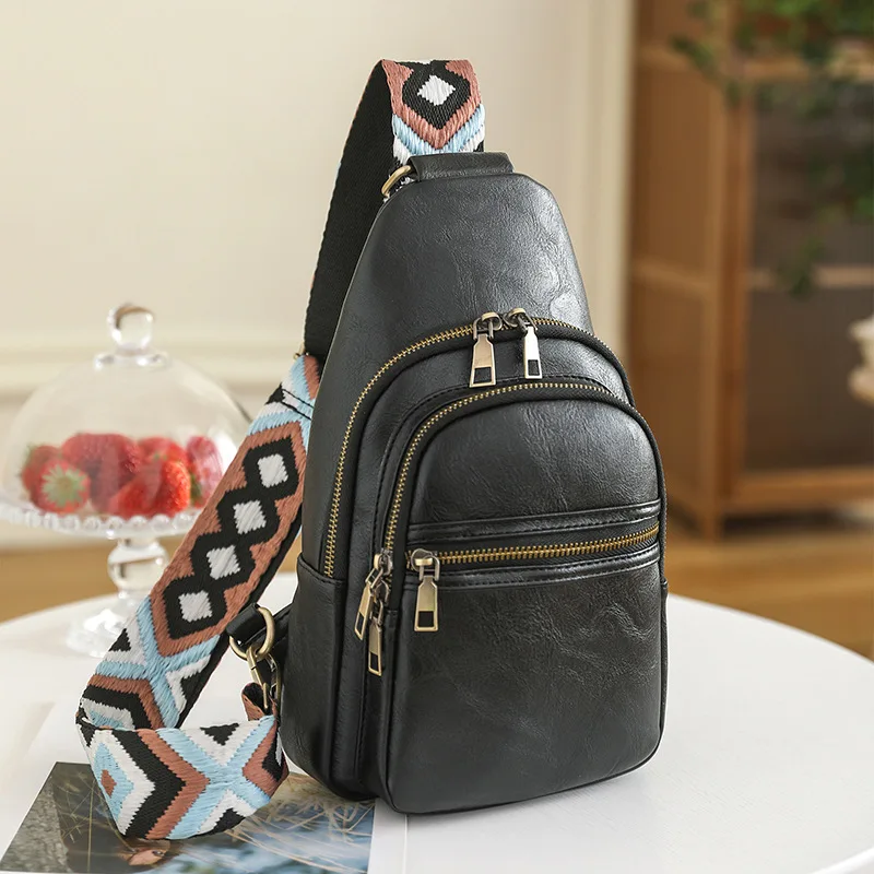 Women's Small Waterproof Crossbody Bag - Sporty Sling Chest Shoulder Pack In Pink, Black, White