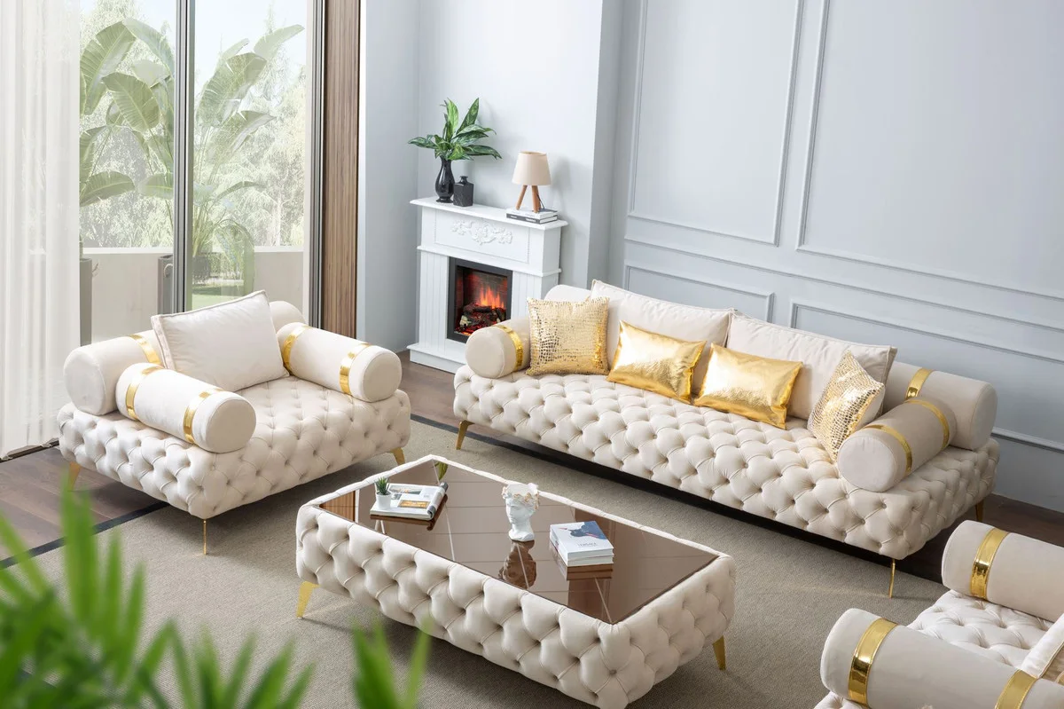Luxury Chesterfield Sofa Cream Gold Chesterfield Living Room Sofa
