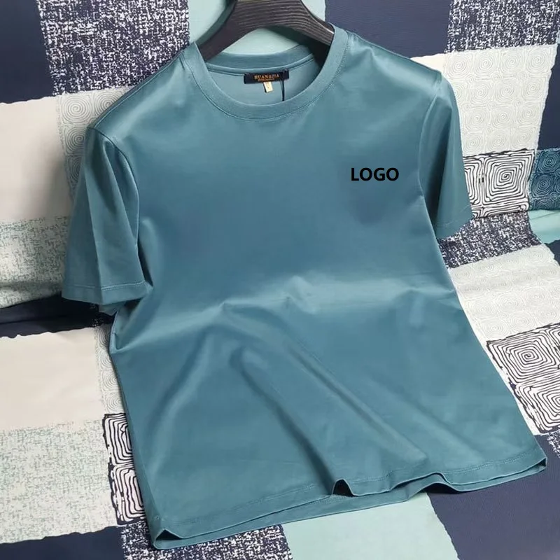 OEM Custom 100% Double Mercerized Cotton Basic Crew Neck T Shirt Men Breathable Blank Tshirt Custom Design Cotton t Shirts