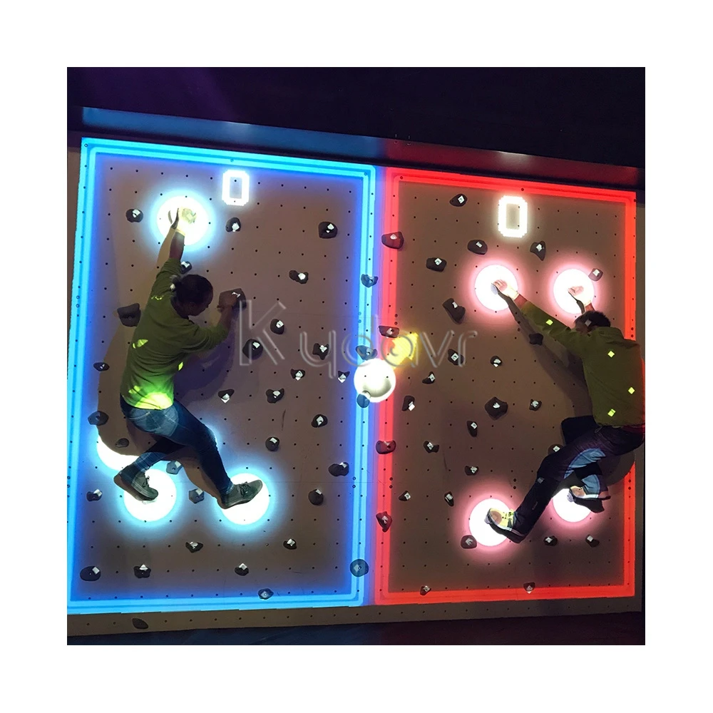 Kydavr Interactive Push Led Light Button Climb Wall Physically Challenge Gaming Room Activate Kids Rope Climbing Games