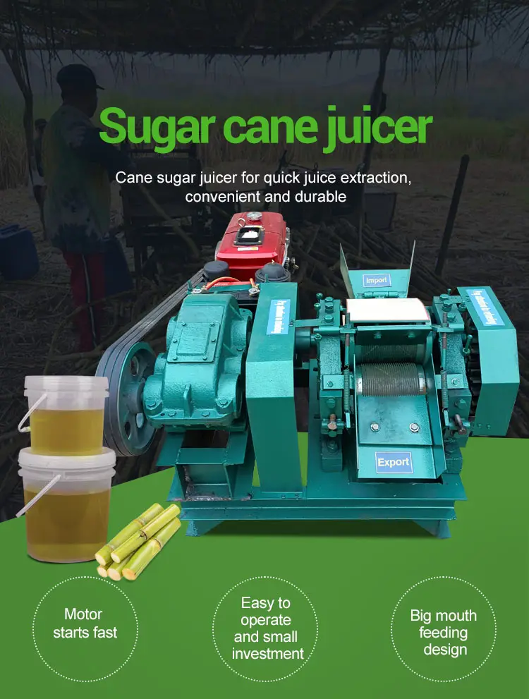 Commercial Diesel Engine Sugarcane Juicer Machine Sugar Juicer
