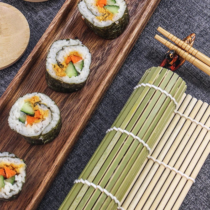 Chinesische Fabrik Grohandel Grne Bambus-Sushi-Matte in  Lebensmittelqualitt, Hochwertige Sushi-Rollmatte mit Individuellem Logo  fr Sushi-Zubereitung und Reisrollen