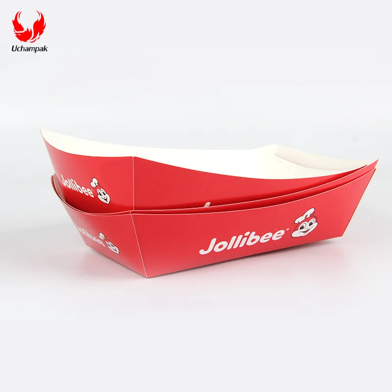 Factory Custom Logo Pattern Size Paper Food Tray Disposable Kraft Paper Food Tray for Nachos Tacos BBQ Fries