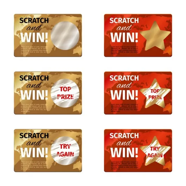 Scratch Off Cards Lottery Games Tickets Bingo Win Cards for Entertainment