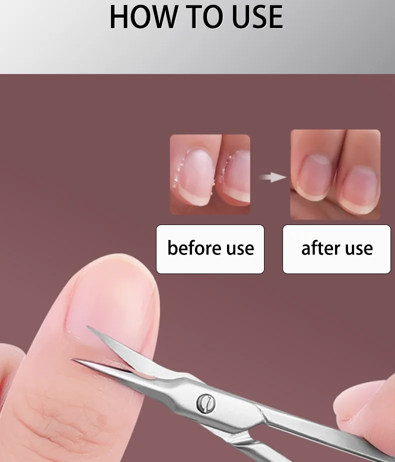 product original factory professional curved tip dead skin remover cuticle nail scissors-3