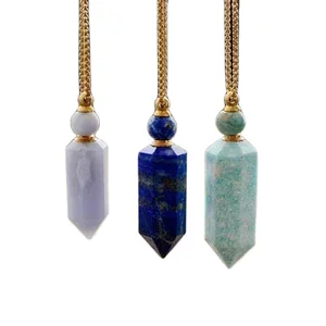 Classic Sterling Silver Pendant Jewelry Custom Healing Crystal Necklace Perfume Bottle Necklace