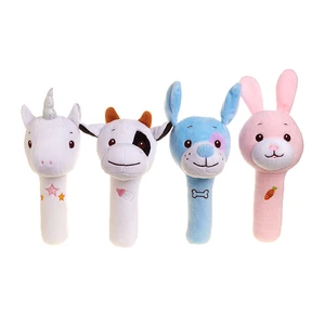 OEM Custom Soft Baby Rattle Toy China's Animal Shaped Hand Bells Plush Filled with PP Cotton