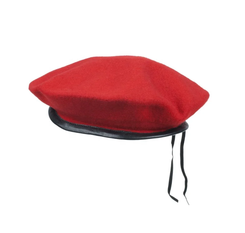 High Quality Classic Beret Wool Beret Leather Edge - Buy Wool,Beret ...