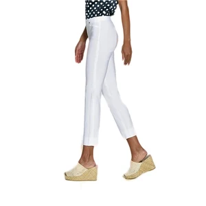 Women's Breathable Office Smart Stretch Suit Pants High Elasticated Waist Tapered Ankle Grazer Slim Trousers Cigarette Straight