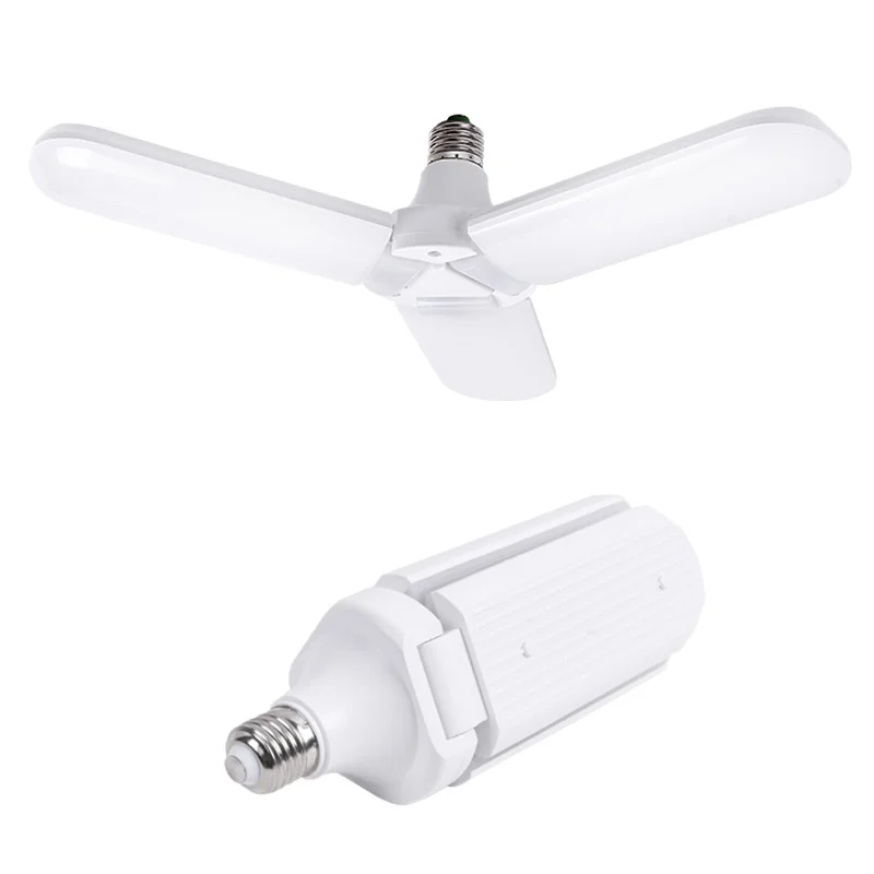 28W Deformable Fan Shape High Bright LED Bulb in White - A powerful and efficient LED lighting solution for home and commercial use. Package contains 1 LED bulb made of durable plastic with built-in protection against overcharge, short circuits, and over-temperature. Ideal for indoor lighting in homes, hotels, offices, hospitals, schools, factories, and more