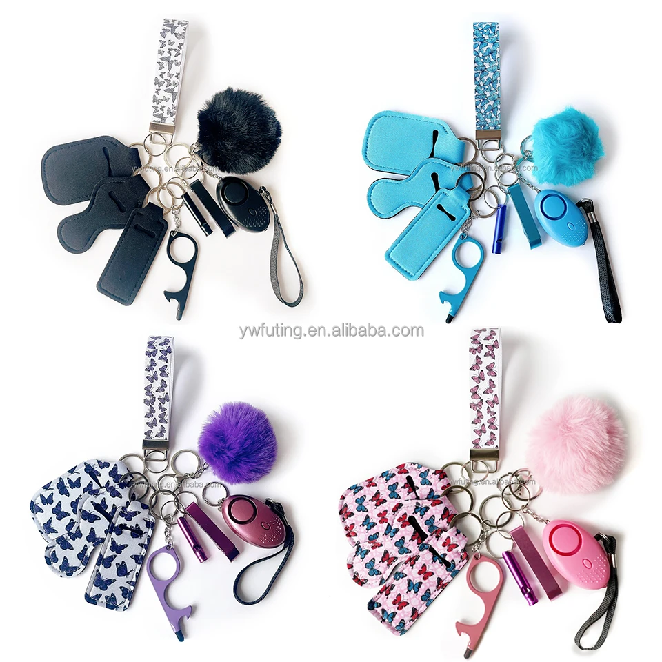 New Fashion In Stock Selfdefense Keychains Pompom Keychain Security