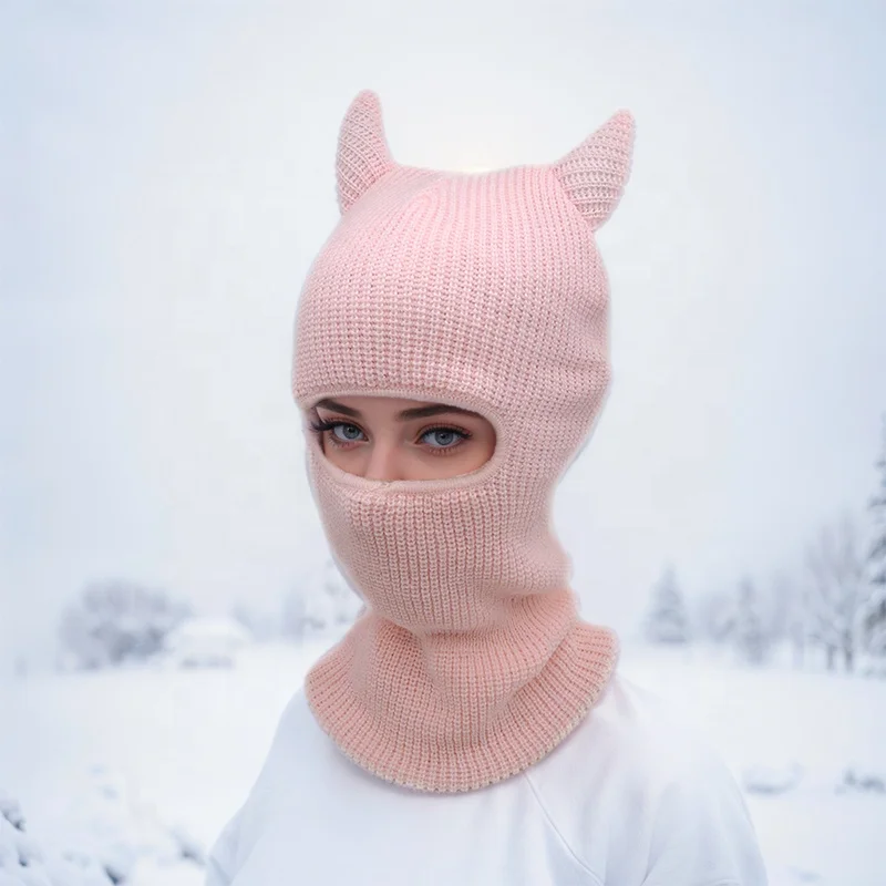 Cagoule D'hiver Tricotée Avec Un Trou - Coupe-vent Chaude Pour Ski, Moto, Vélo (unisexe, Taille Unique)