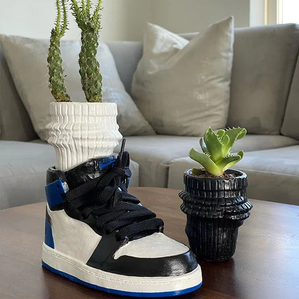 Custom Resin Simulation Of Basketball Shoes Sneaker Planter Flower