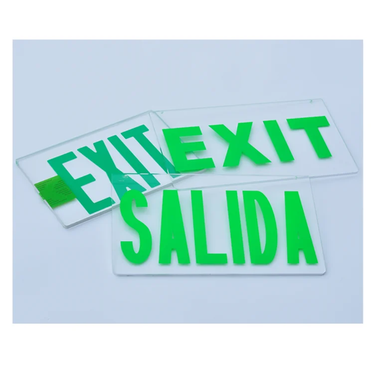 Custom Security Display Boards Fire Safety Emergency Acrylic Exit Sign