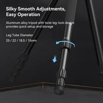 SmallRig 73" Video Tripod Kit with Pan Tilt Fluid Head for Vertical/Horizontal Shooting - 4307 detail image