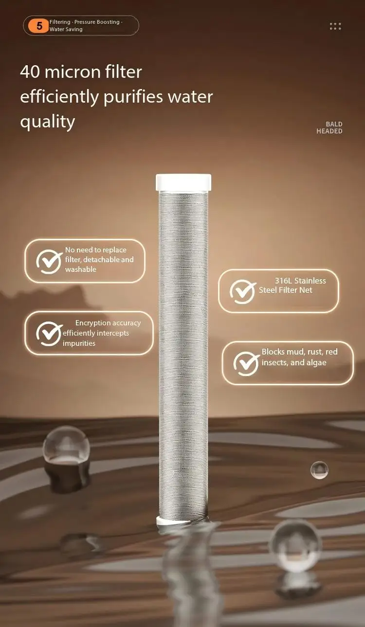 Турбо лейка для душа c фильтром Womyki нержавеющая сталь