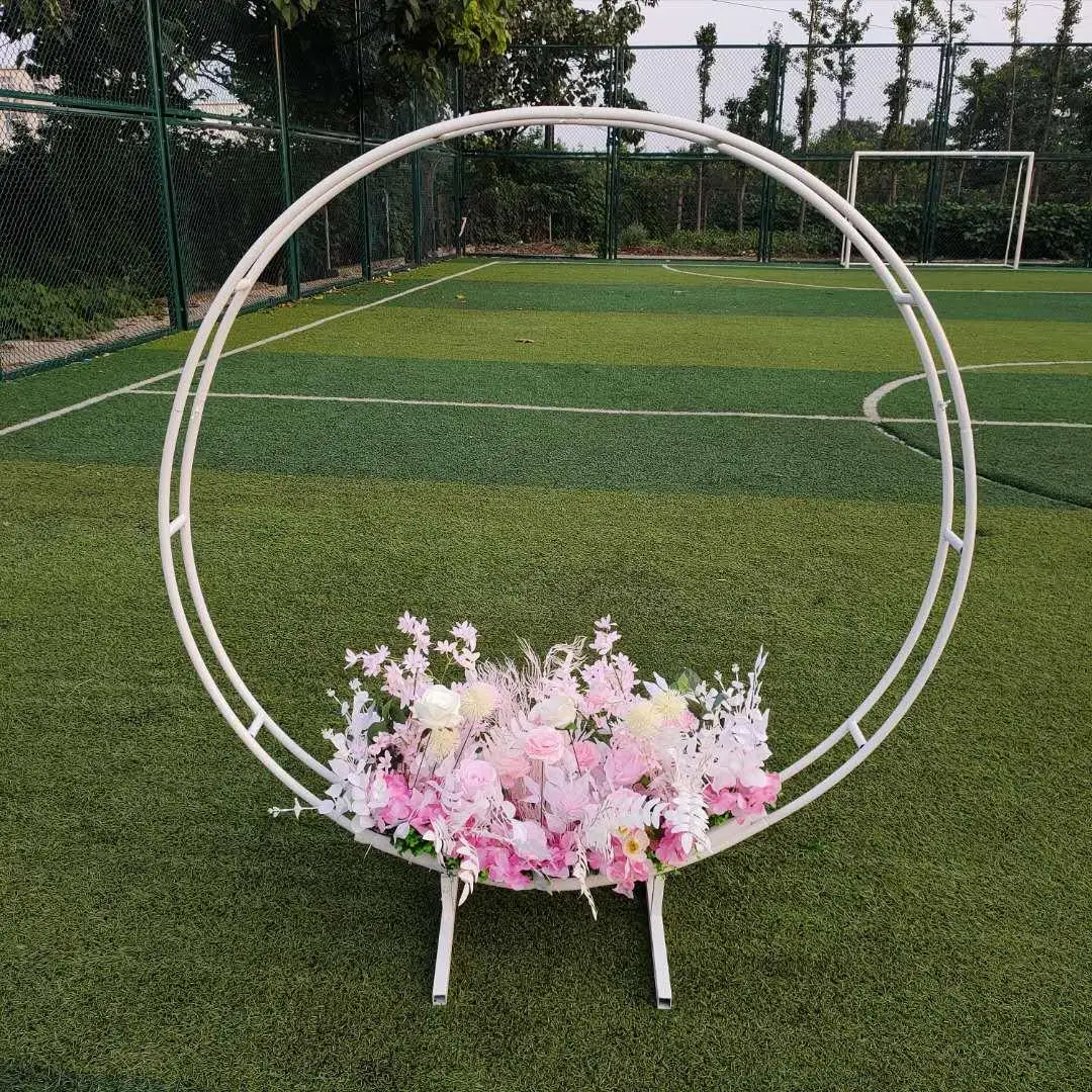 Yj 2.0m Round Wedding Arch Stand Backdrop Customize China Pink