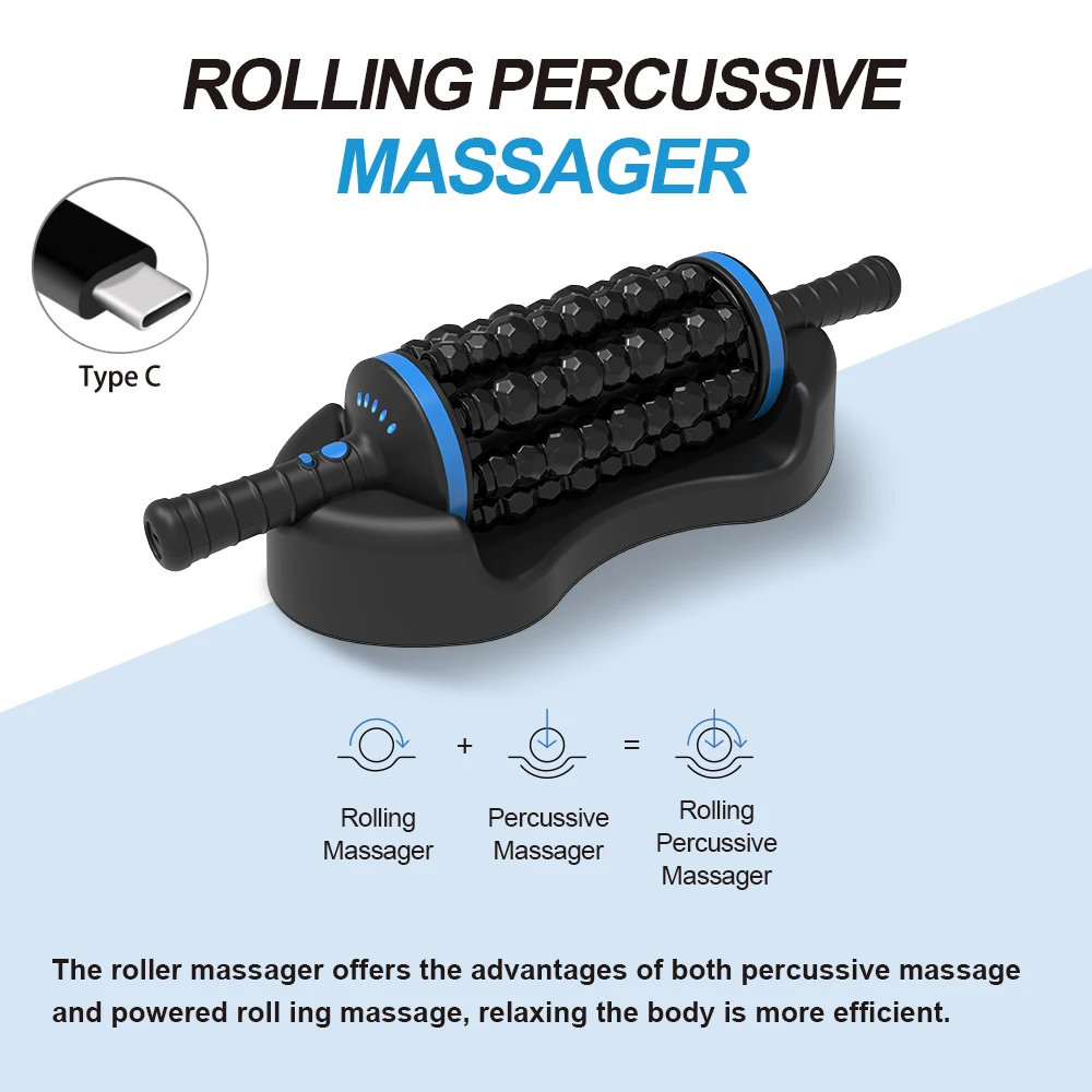 Ekang PL-699DC Manufacturer Patented Cordless Roller Body Massage Rechargeable Vibrators 360 Rolling Percussive Massager