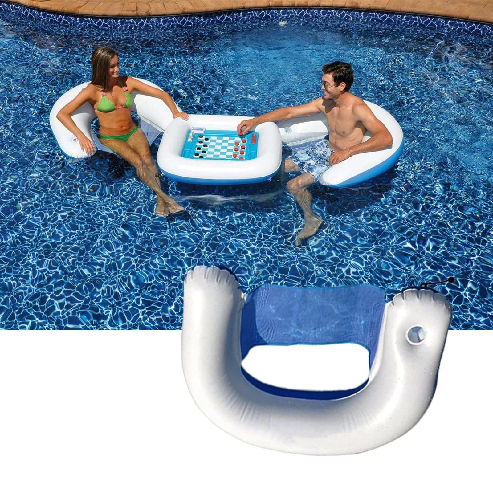 Customized Inflatable 3piece Cards Game Deck And Chairs Pool Float