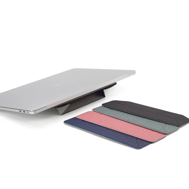 portable foldable desktop PU  leather notebook holder computer desk laptop stand