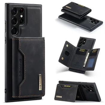 for Samsung S23 Ultra Magnetic Card Case Protective Leather Case S22 Ultra 2-in-1 Split Phone Case