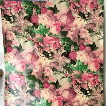 Colorful flower print fabric for bag making digital print flower PVC leather
