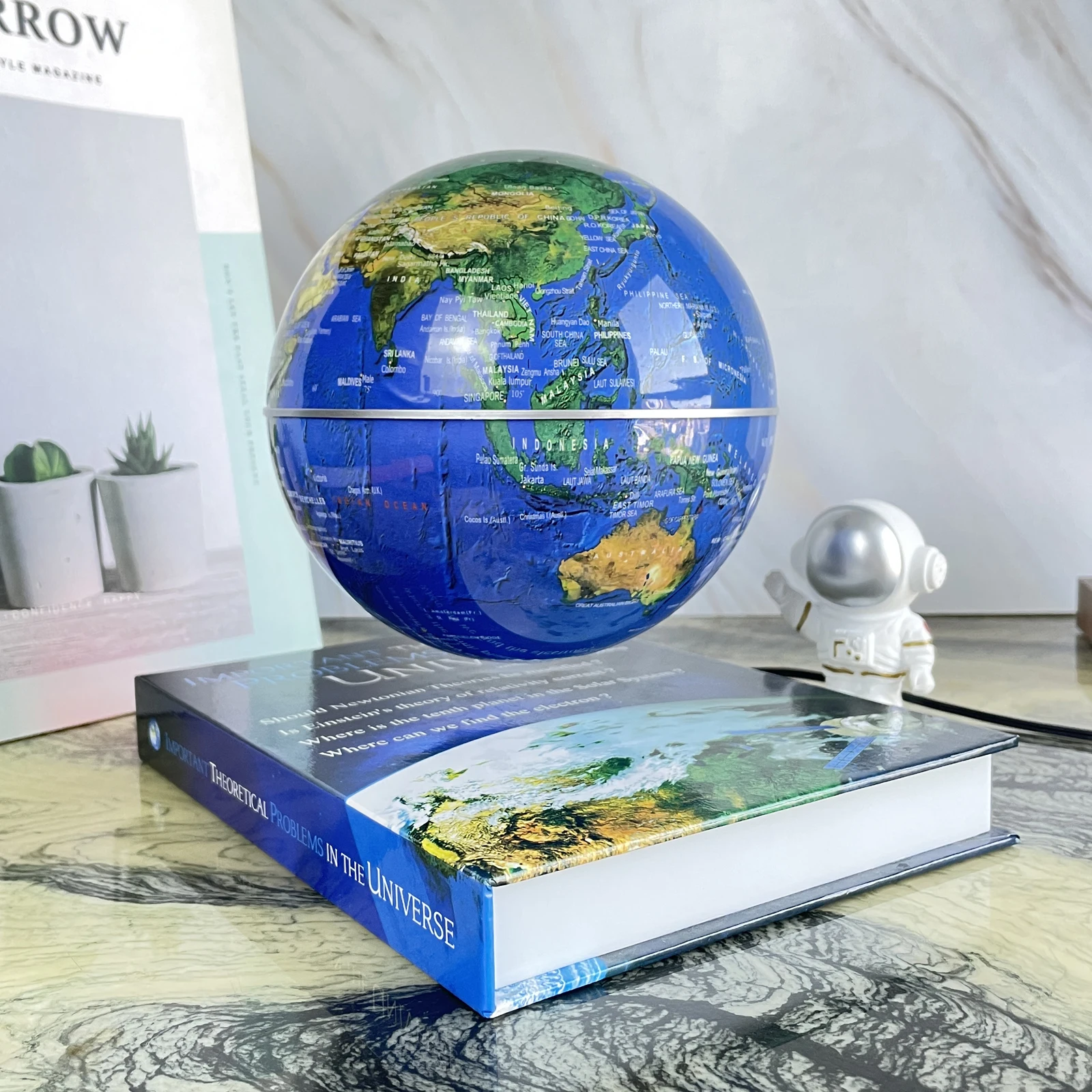Book Base Levitation 6 Inch Globe Floating Table Light Home Decor for Customized Business Gift Birthday Gift Factory Price