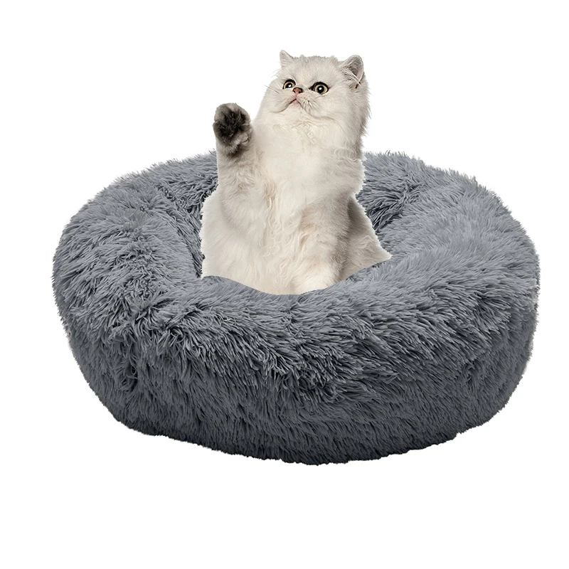 China manufacture indestructible washable plush eco friendly cute donut nest pet cat dog beds