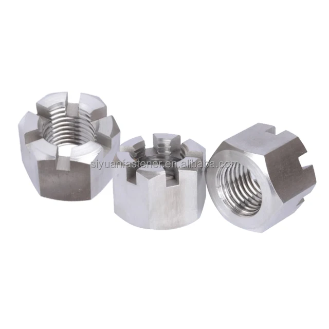 Customized Din979 Metric Titanium Hex Slotted Castle Nut For Construction Locking Fastener Manufacturer Din935