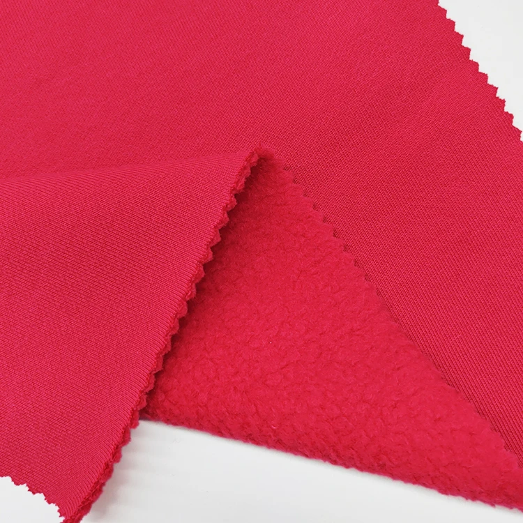 Factory Wholesale Knitted Terry Cloth Fabric , Solid 100% Cotton Fleece Material Terry Fabric for Hoodies/ details