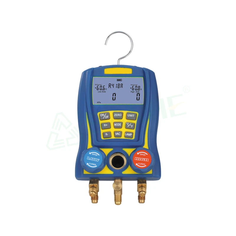 High Accuracy Measuring Instruments LCD Display Hvac Gauges Digital Manifold Pressure Gauge Set