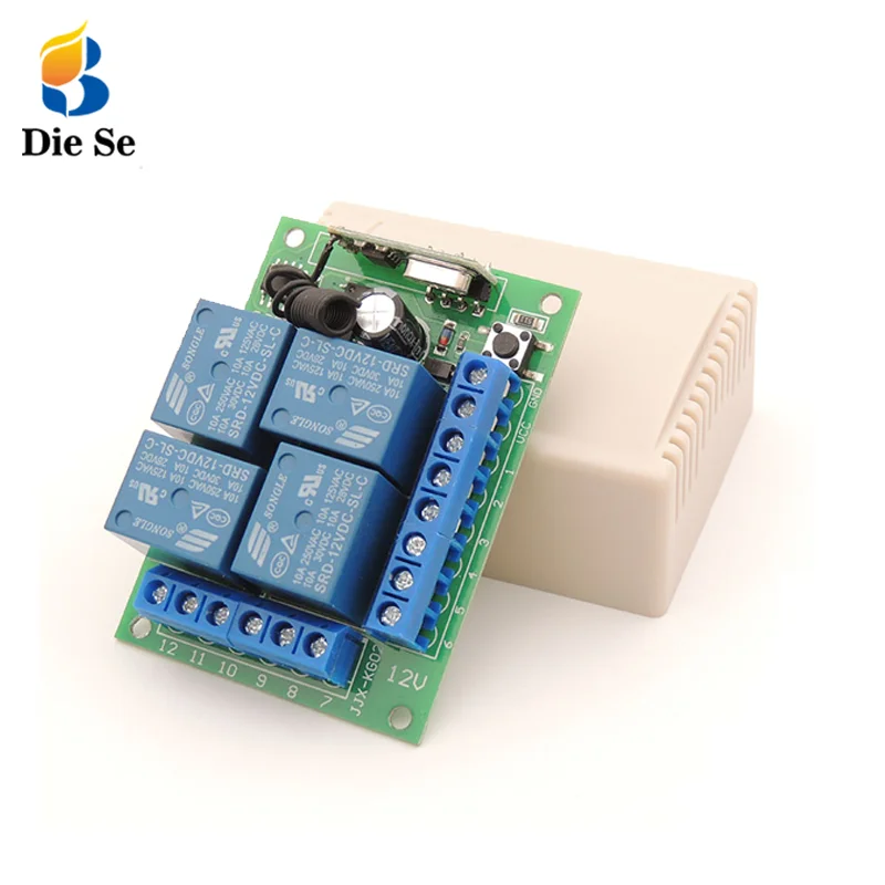 Remote Control Switch DC 12V 4 Channel Relay Receiver