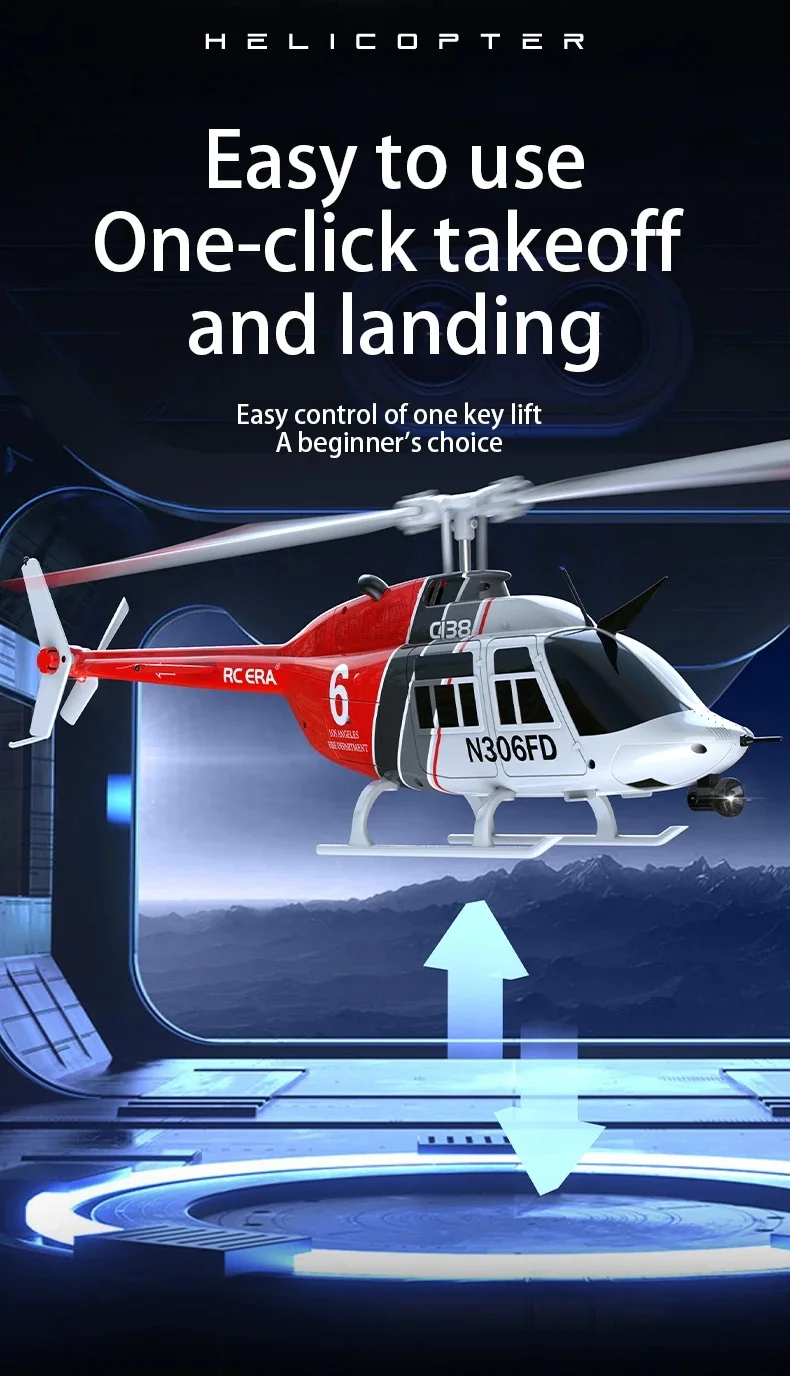 Hot Sale RC ERA C138 RC Helicopter 1/33 Scale 6CH 3 Digital Servos 6-Axis Gyroscope RC Toy Helicopter for Kids Christmas Gifts