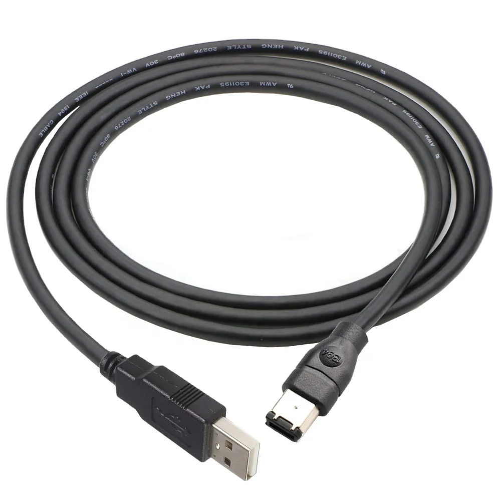 Factory IEEE 1394 Firewire 6P Male to USB 2.0 a Male Adaptor Convertor 400 Link Cable Video and Audio Data Transmission Cable