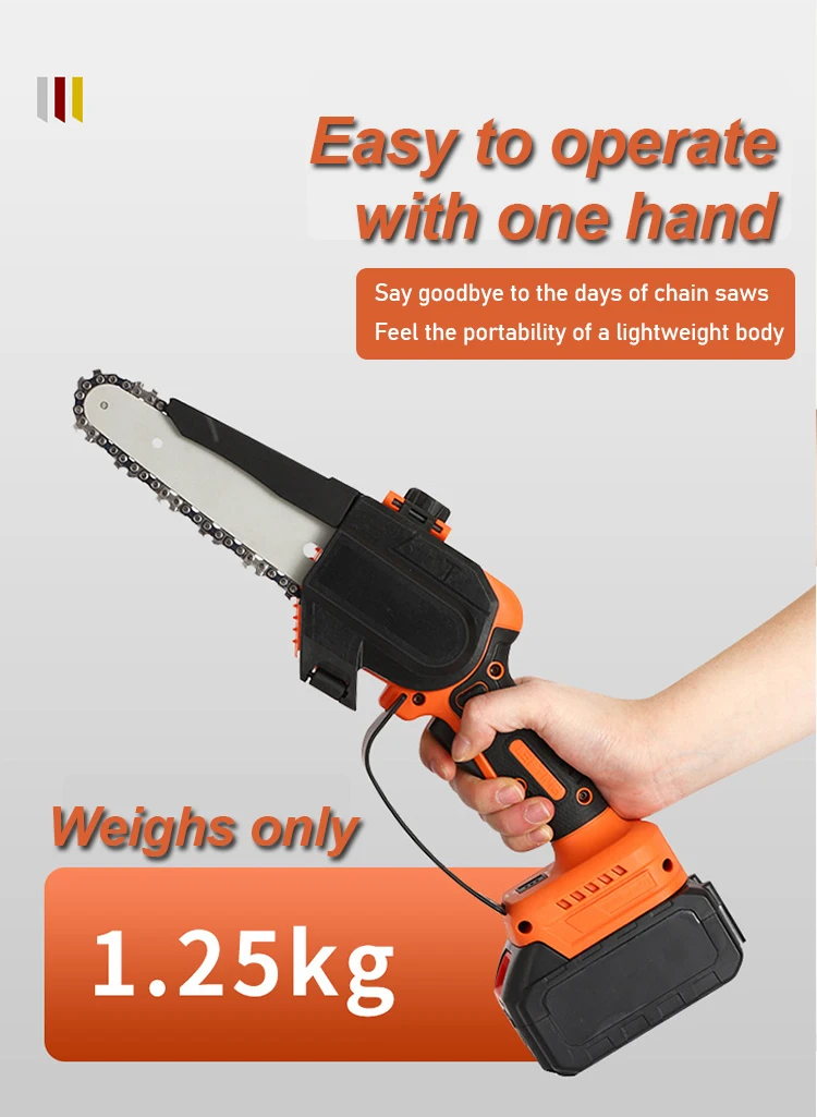 Mini Chainsaw Cordless Handheld Portable Branch Wood Cutter Pro Hand Saw 8 Inch Electric Pruning Shears Chainsaw Household  Tool